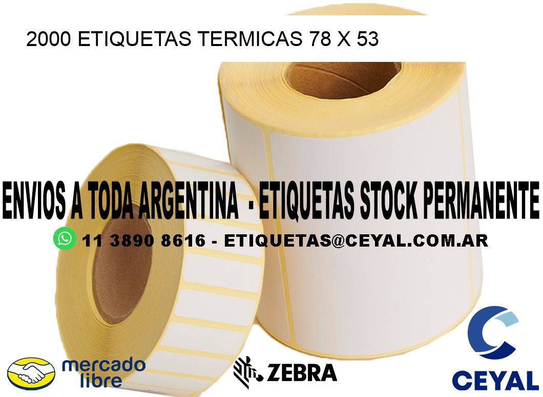 2000 ETIQUETAS TERMICAS 78 x 53