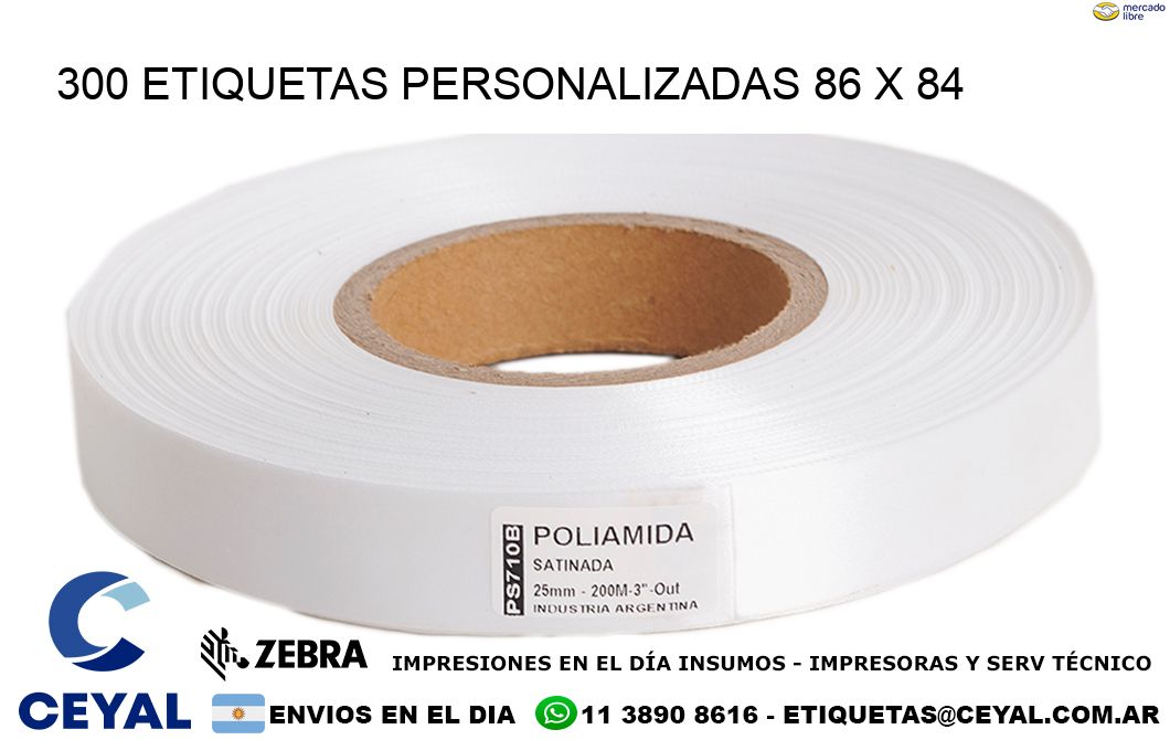 300 ETIQUETAS PERSONALIZADAS 86 x 84