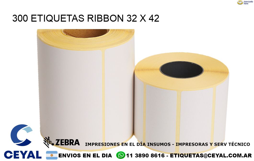 300 ETIQUETAS RIBBON 32 x 42