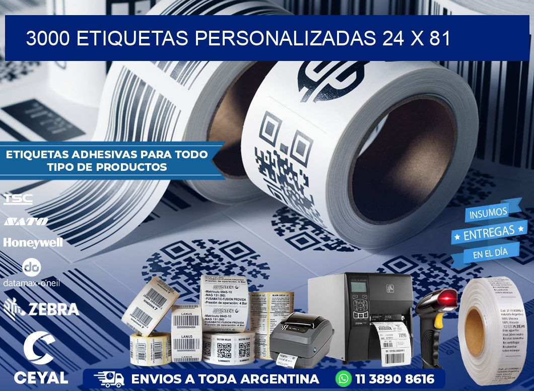 3000 ETIQUETAS PERSONALIZADAS 24 x 81