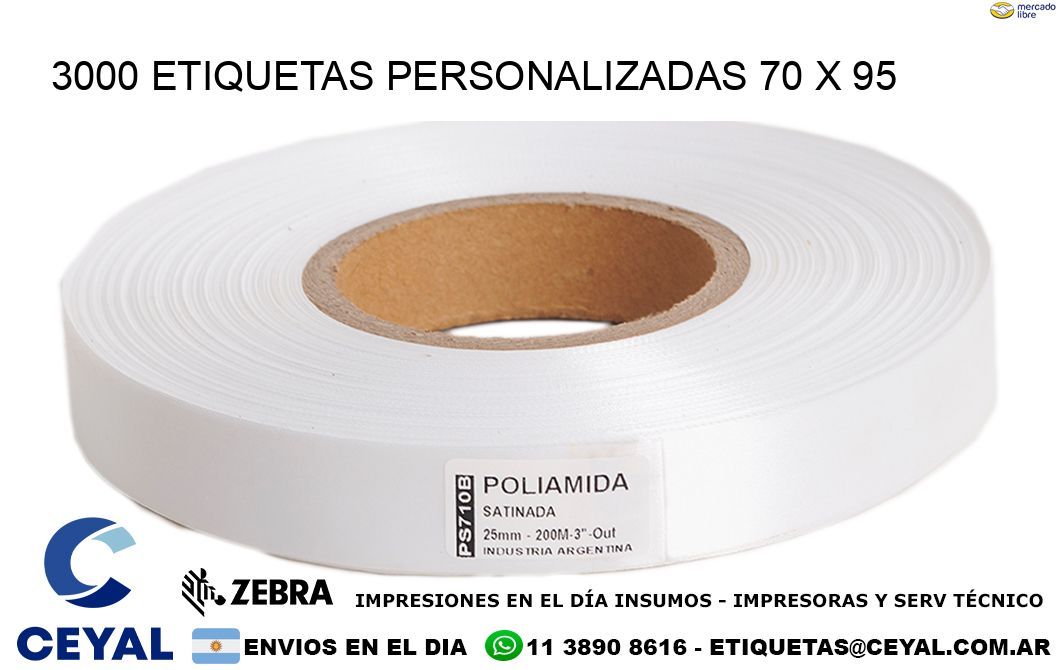 3000 ETIQUETAS PERSONALIZADAS 70 x 95