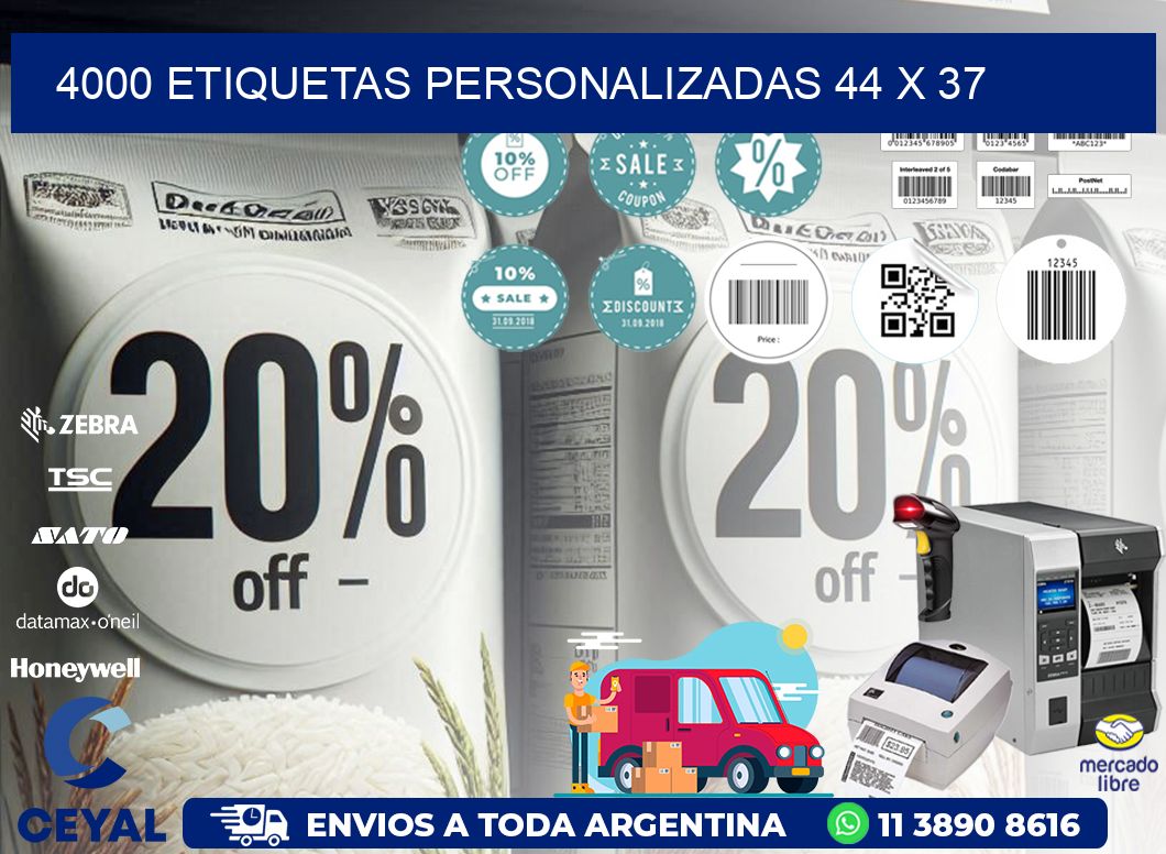 4000 ETIQUETAS PERSONALIZADAS 44 x 37