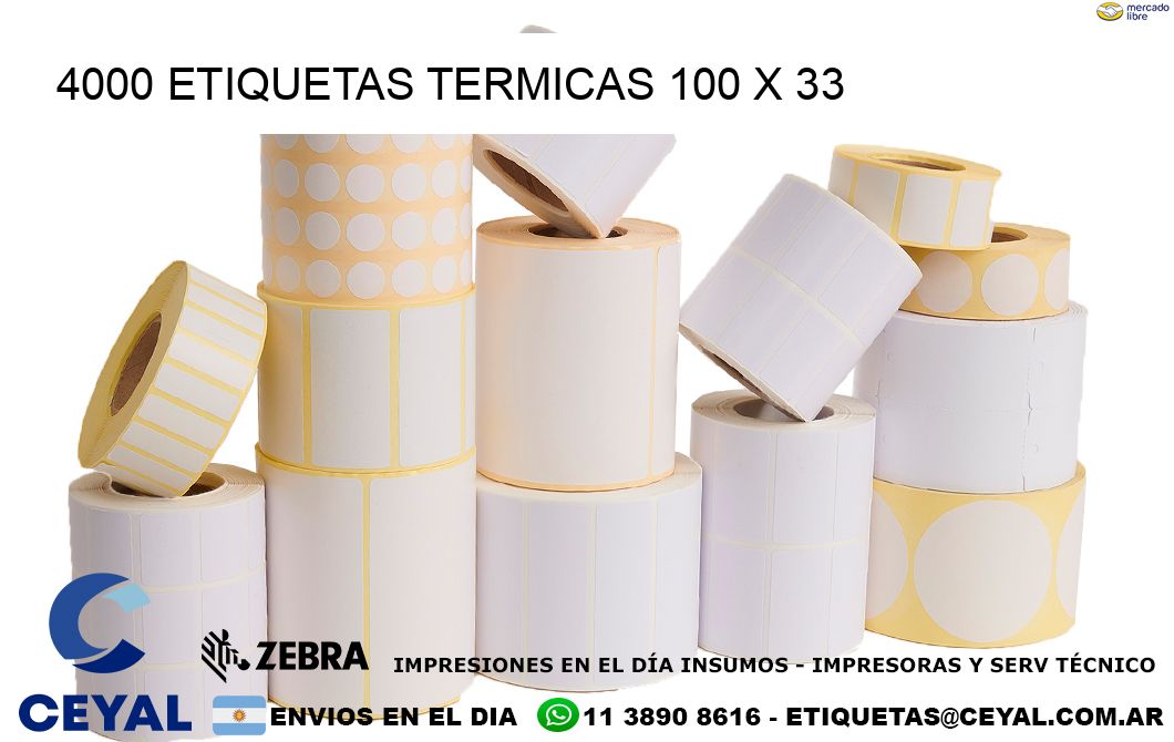 4000 ETIQUETAS TERMICAS 100 x 33