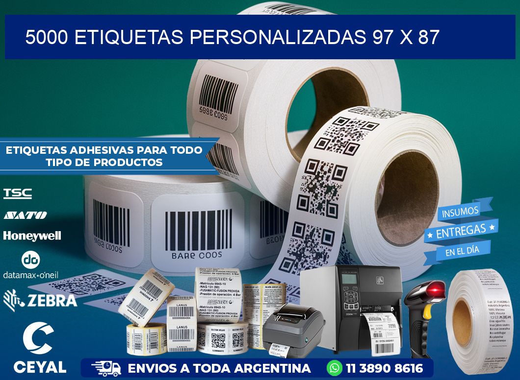 5000 ETIQUETAS PERSONALIZADAS 97 x 87