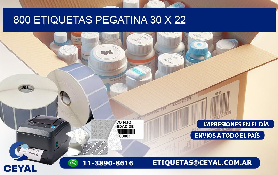 800 ETIQUETAS PEGATINA 30 x 22