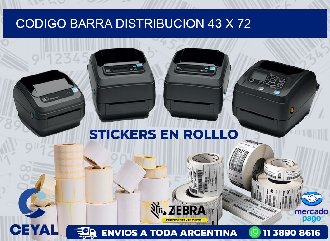 CODIGO BARRA DISTRIBUCION 43 x 72