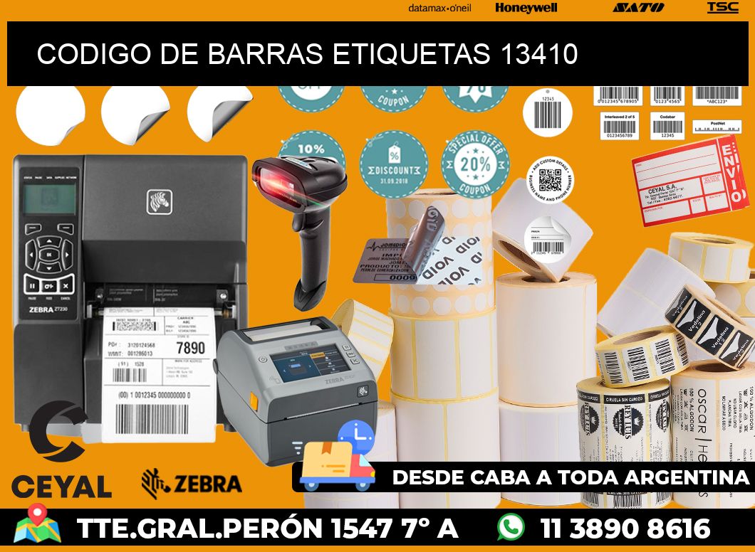 CODIGO DE BARRAS ETIQUETAS 13410