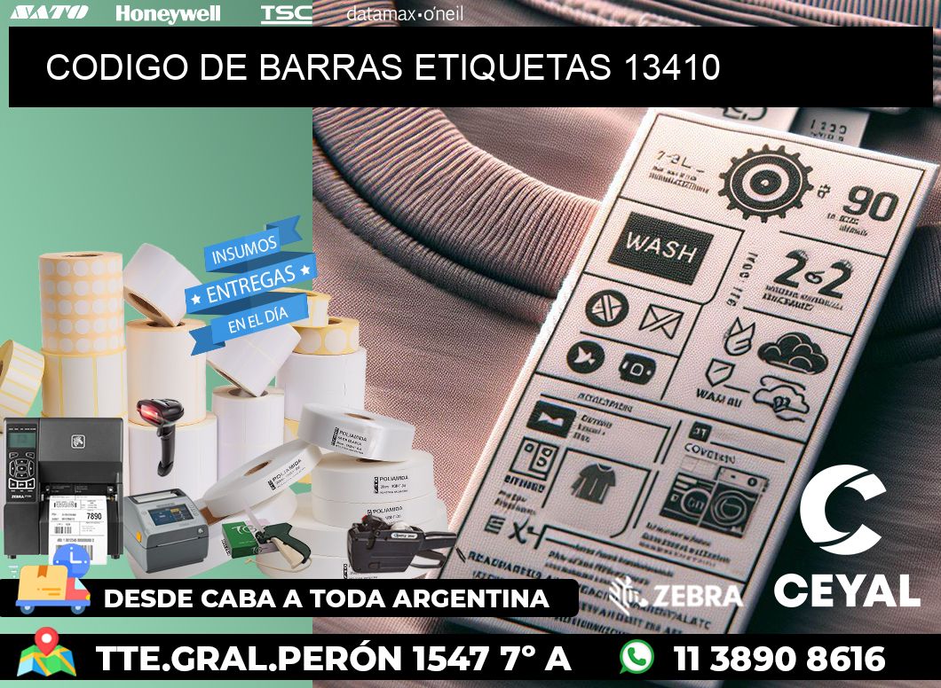 CODIGO DE BARRAS ETIQUETAS 13410