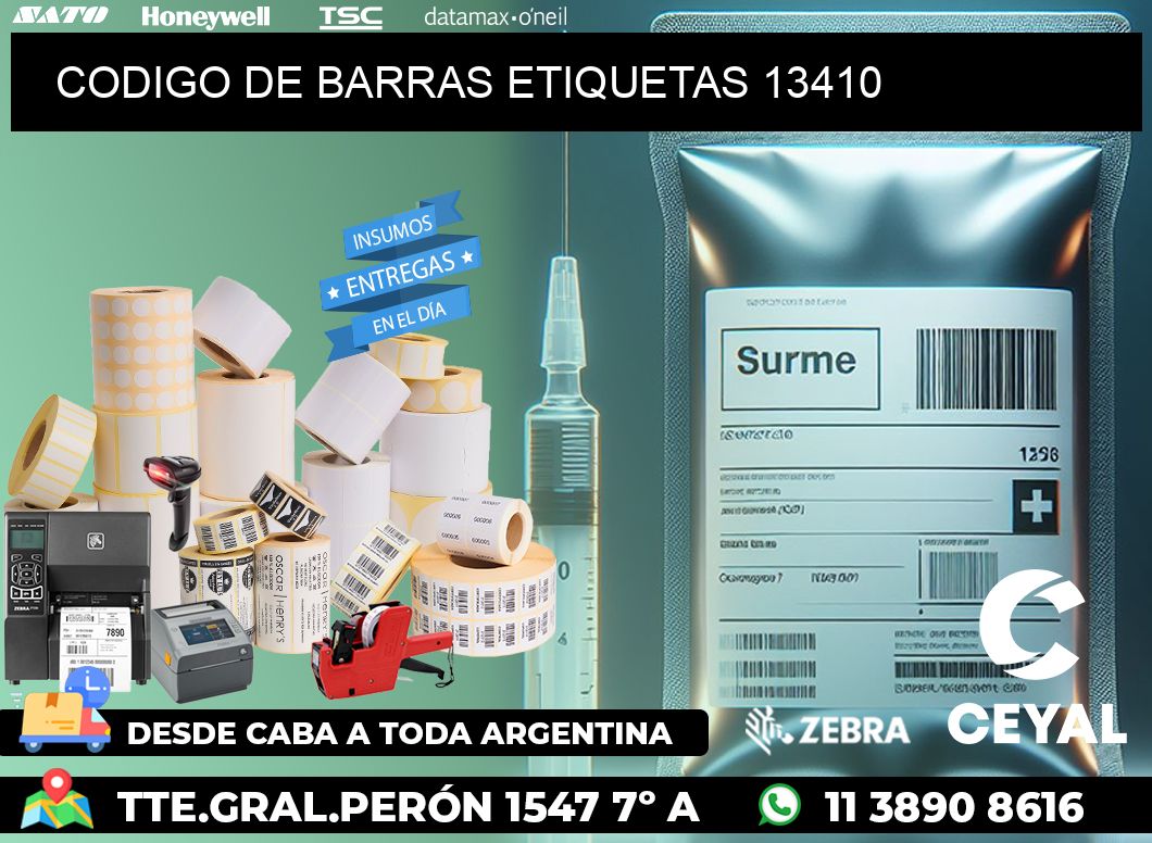 CODIGO DE BARRAS ETIQUETAS 13410