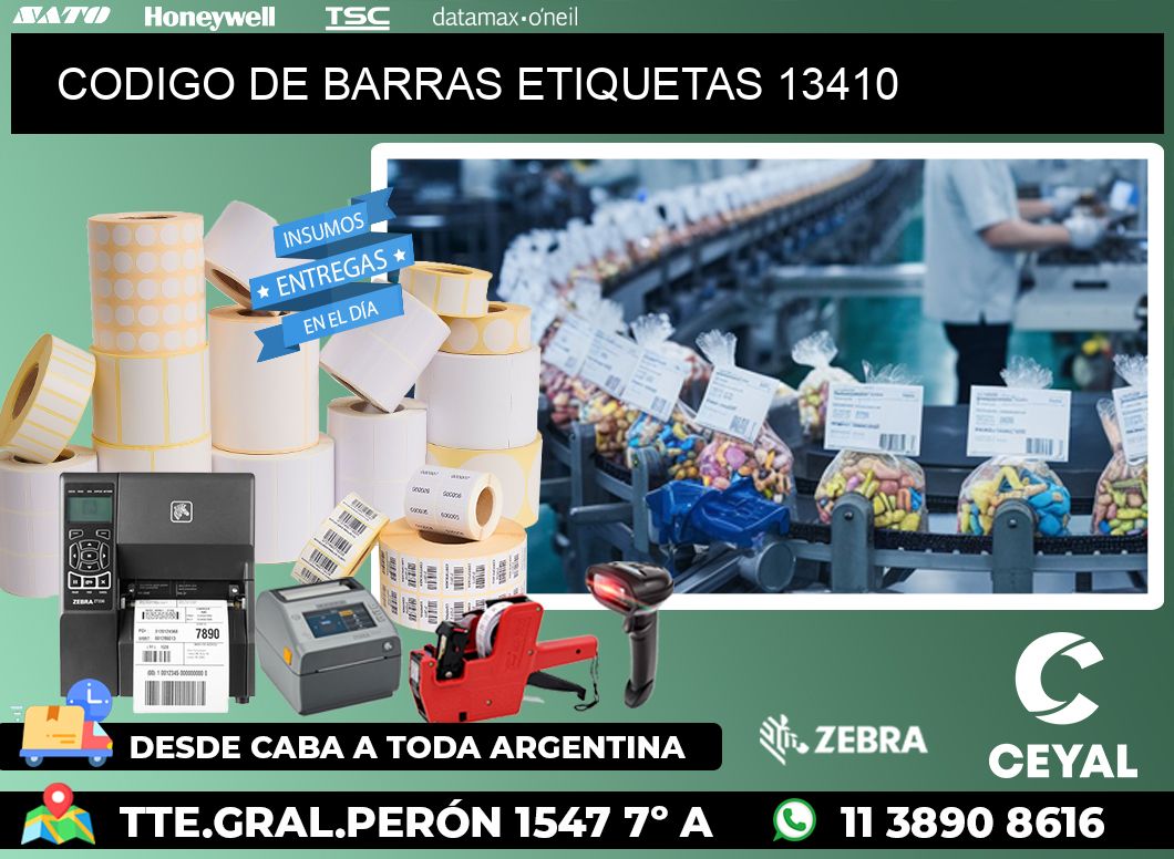 CODIGO DE BARRAS ETIQUETAS 13410