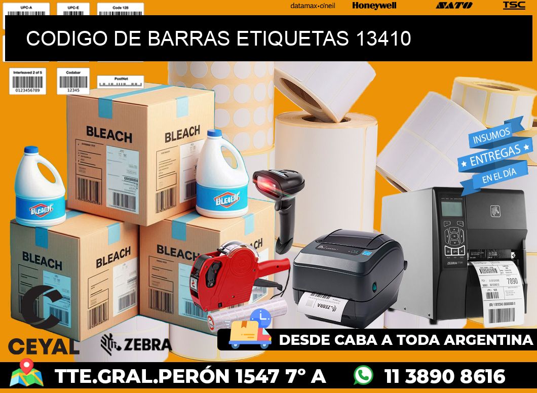 CODIGO DE BARRAS ETIQUETAS 13410