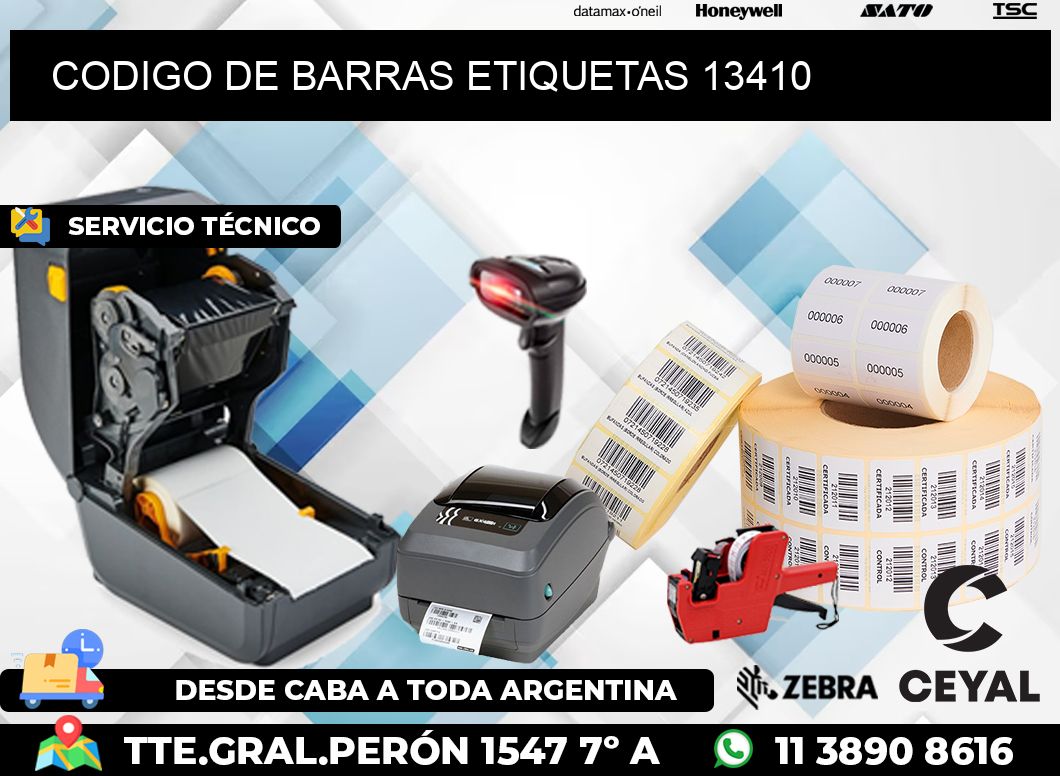 CODIGO DE BARRAS ETIQUETAS 13410