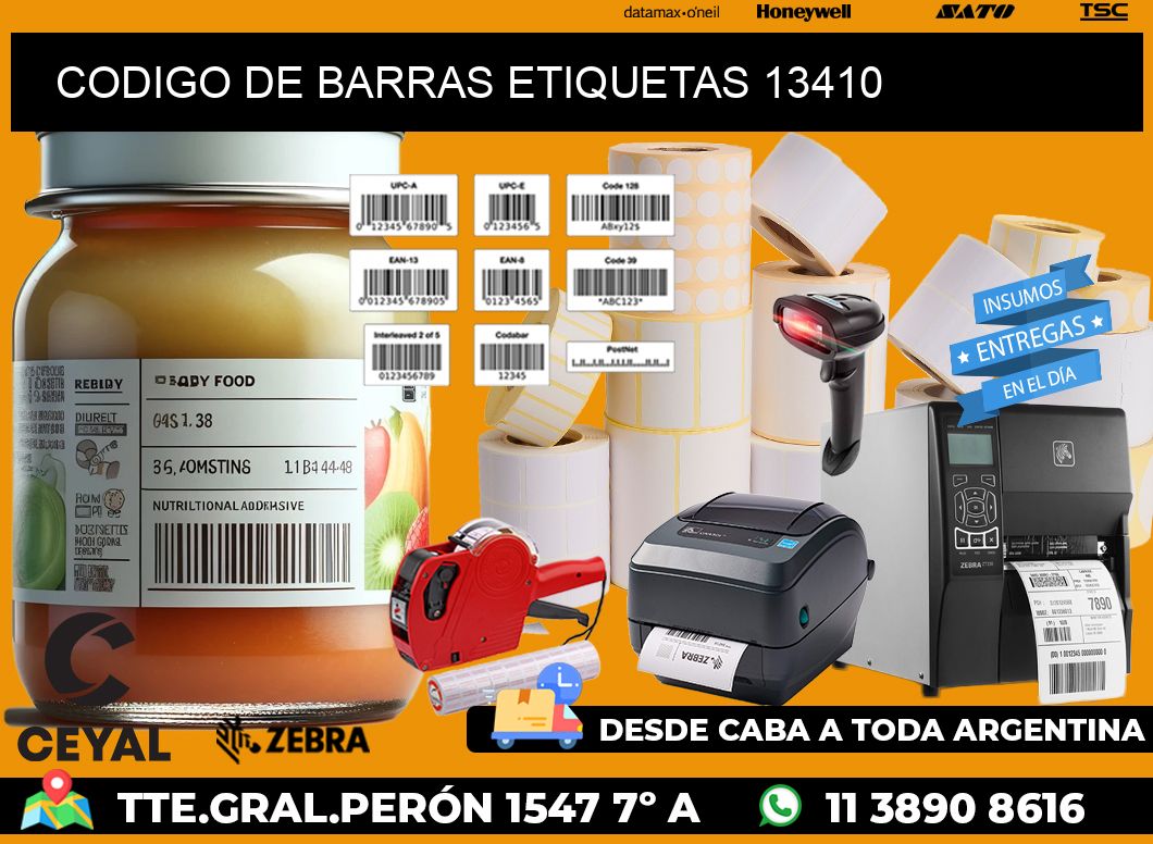 CODIGO DE BARRAS ETIQUETAS 13410