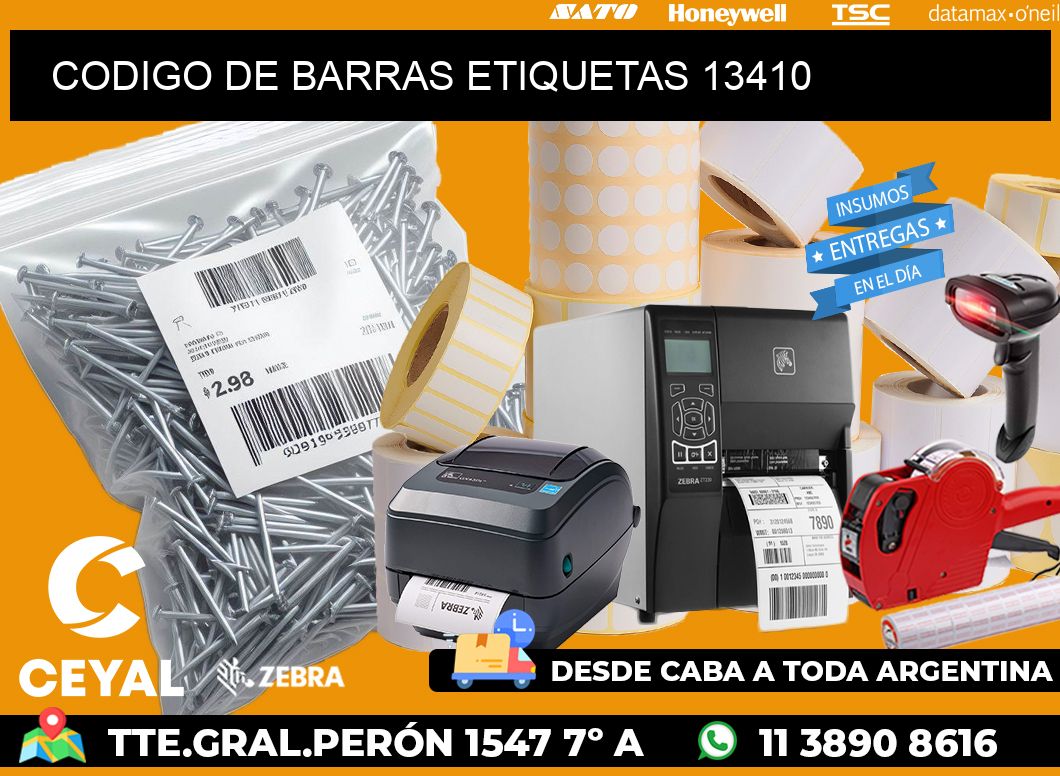 CODIGO DE BARRAS ETIQUETAS 13410
