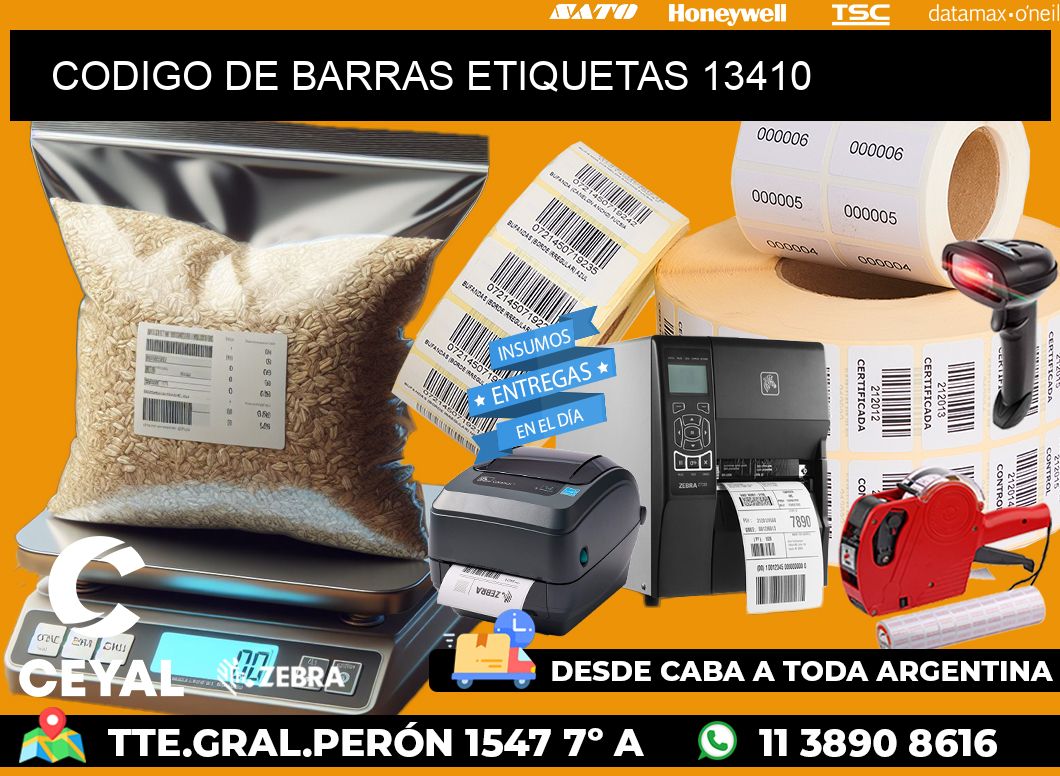 CODIGO DE BARRAS ETIQUETAS 13410