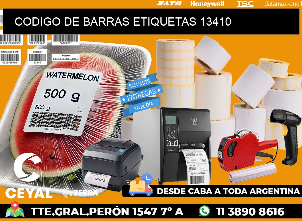 CODIGO DE BARRAS ETIQUETAS 13410