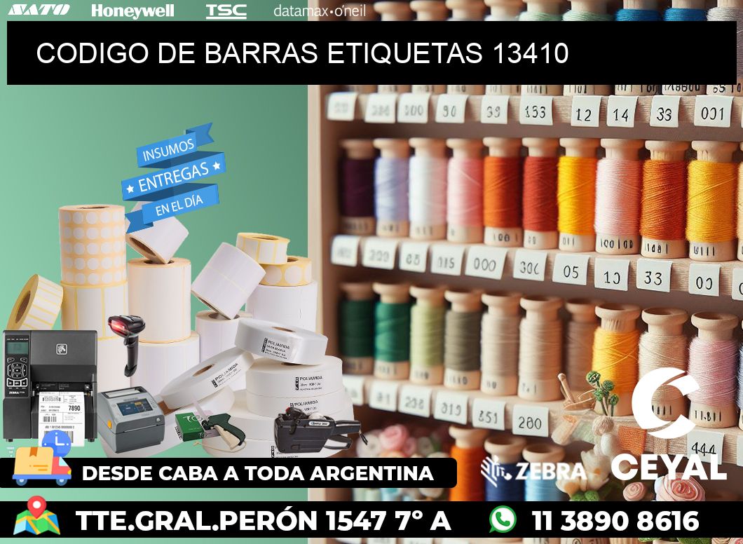 CODIGO DE BARRAS ETIQUETAS 13410