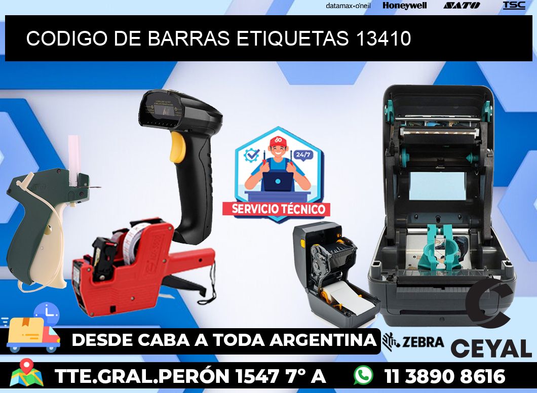 CODIGO DE BARRAS ETIQUETAS 13410