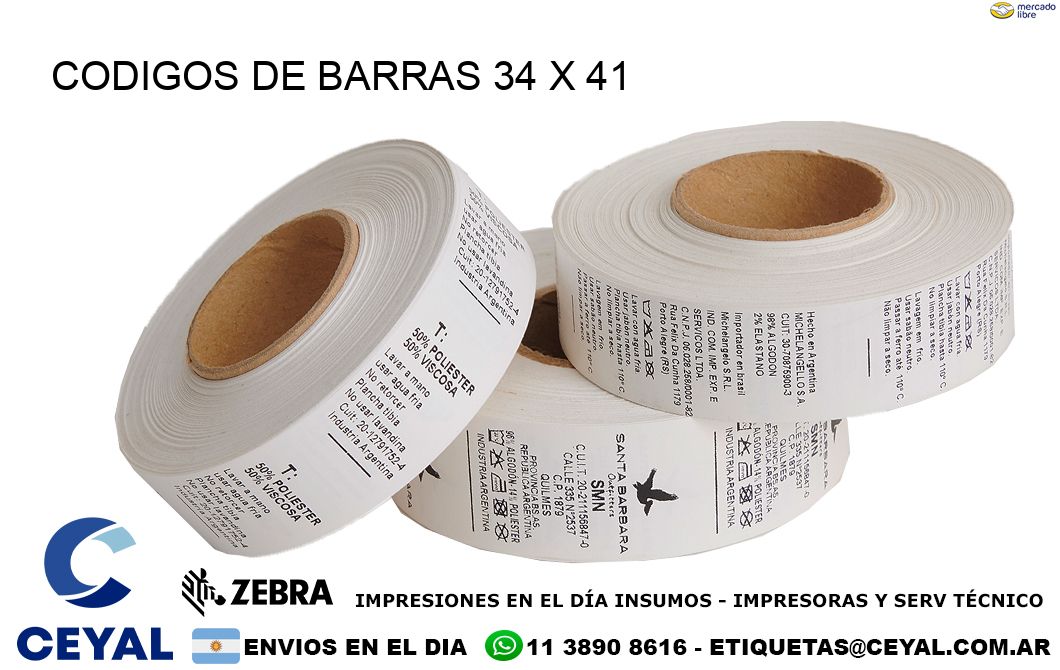 CODIGOS DE BARRAS 34 x 41