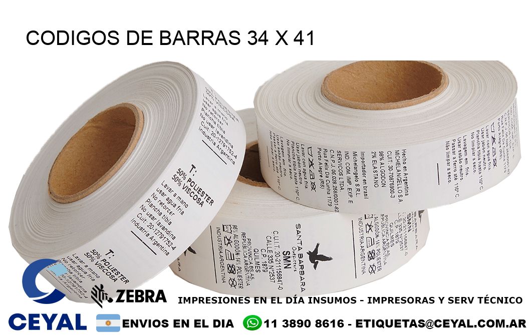 CODIGOS DE BARRAS 34 x 41