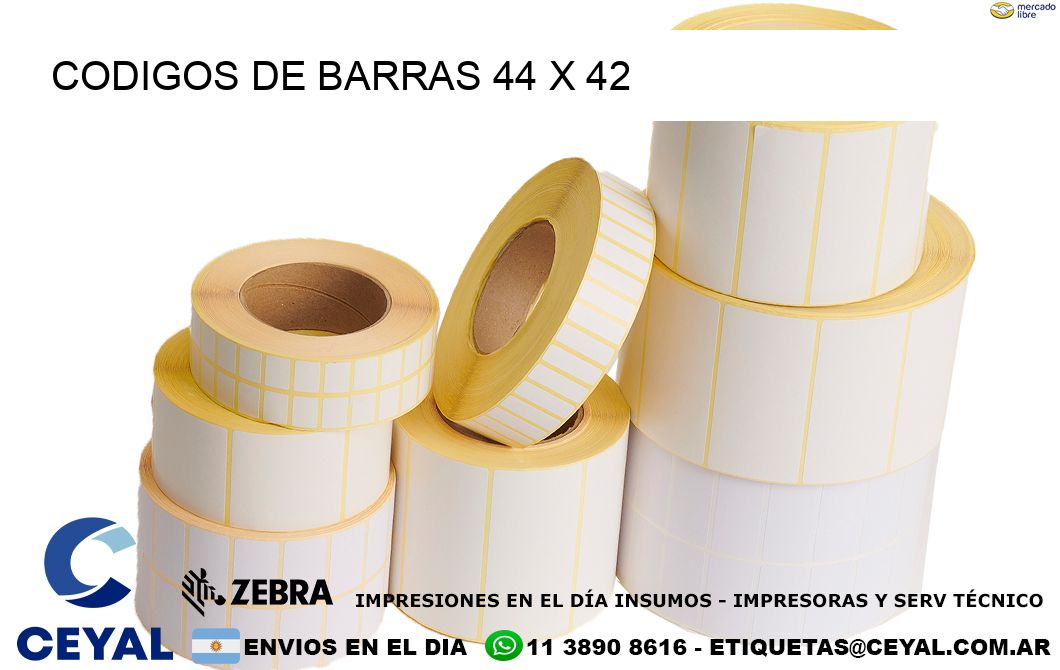 CODIGOS DE BARRAS 44 x 42