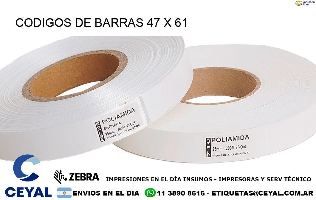 CODIGOS DE BARRAS 47 x 61