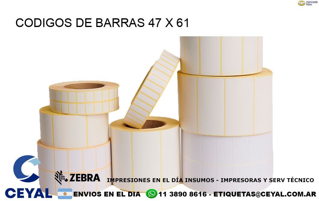 CODIGOS DE BARRAS 47 x 61