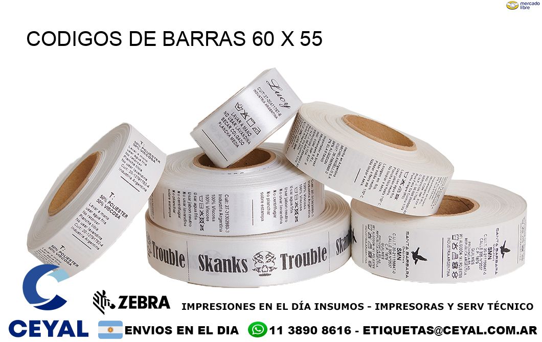 CODIGOS DE BARRAS 60 x 55