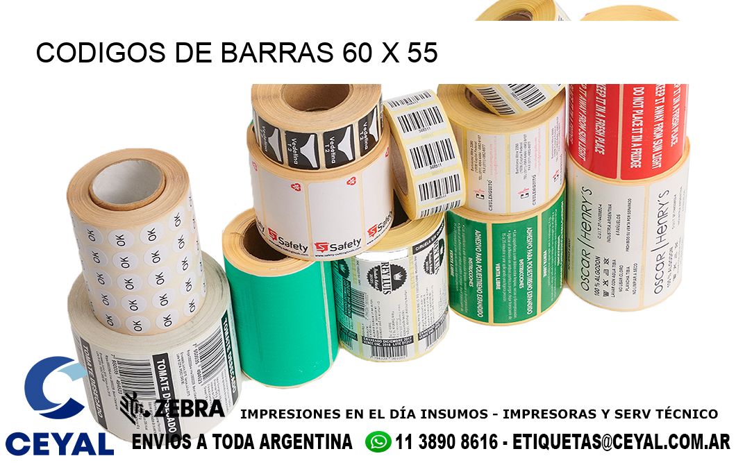 CODIGOS DE BARRAS 60 x 55