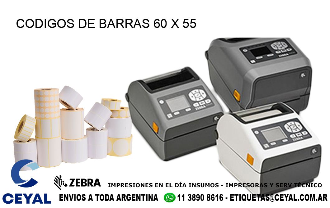 CODIGOS DE BARRAS 60 x 55