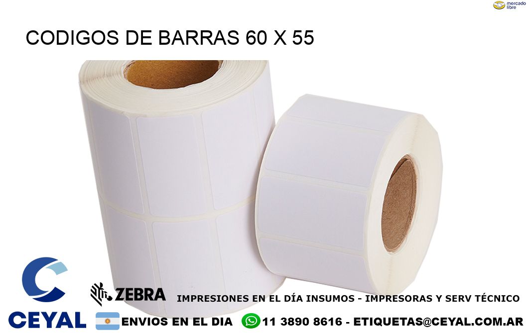 CODIGOS DE BARRAS 60 x 55