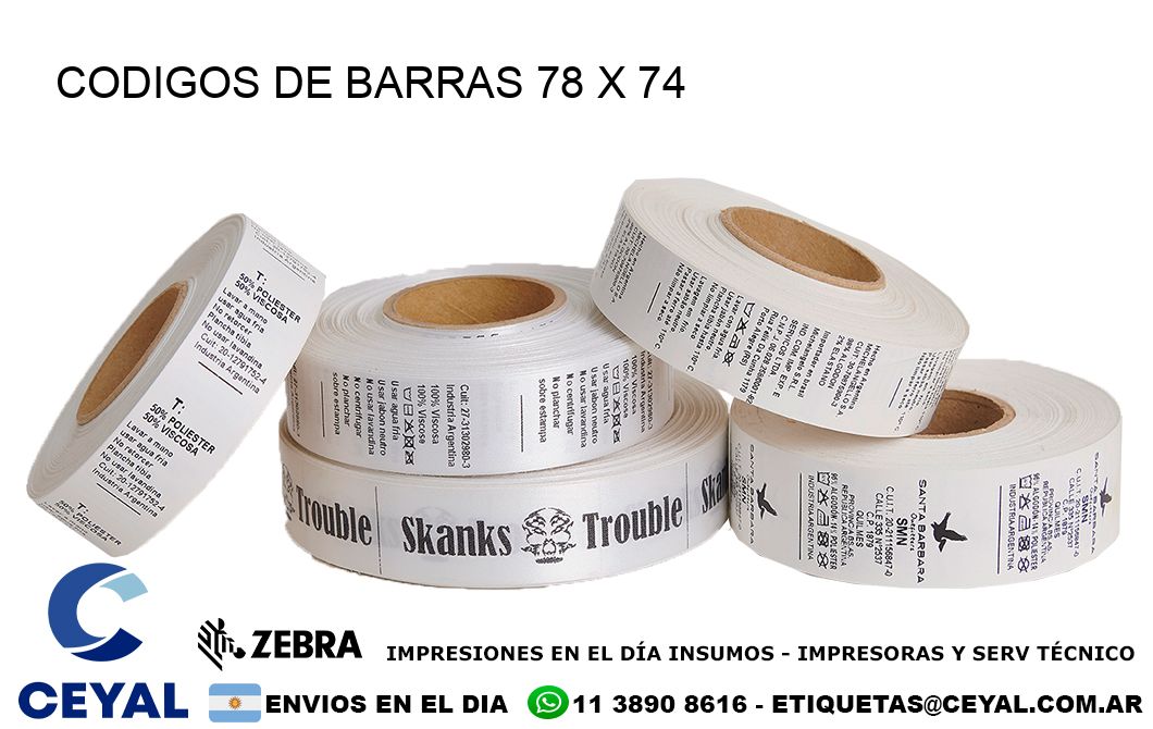 CODIGOS DE BARRAS 78 x 74