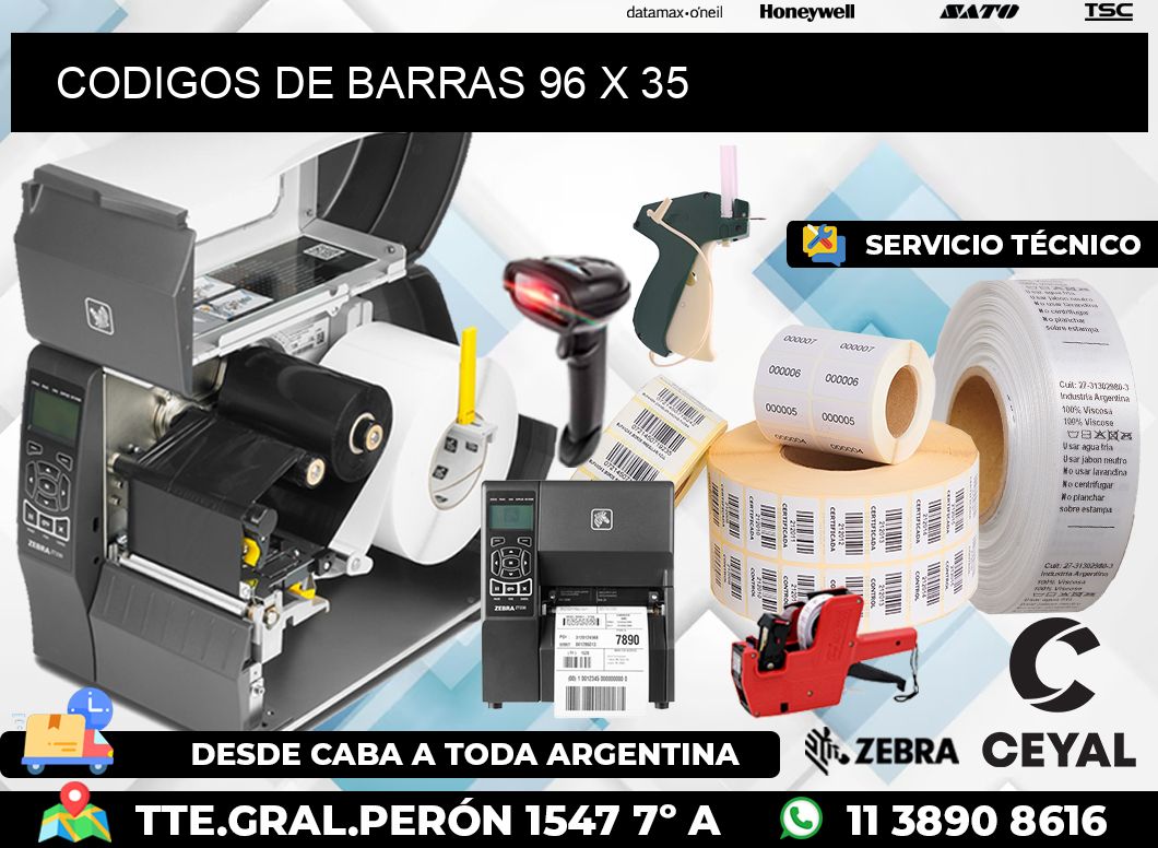 CODIGOS DE BARRAS 96 x 35