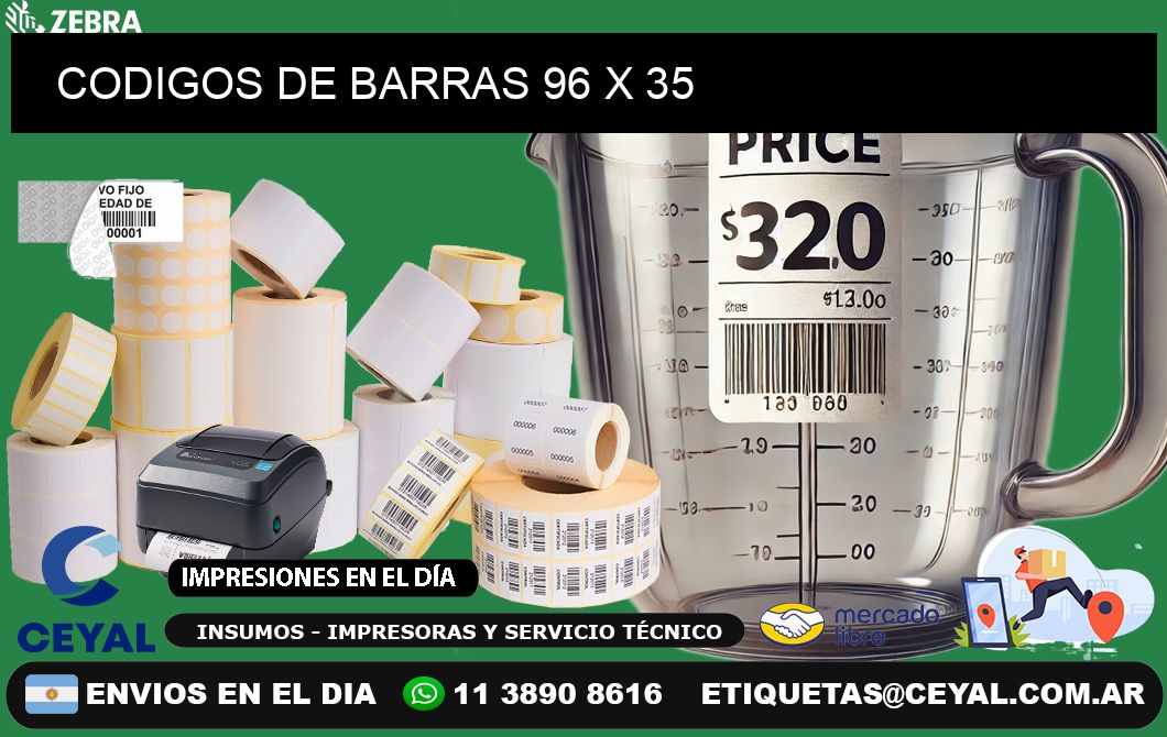 CODIGOS DE BARRAS 96 x 35