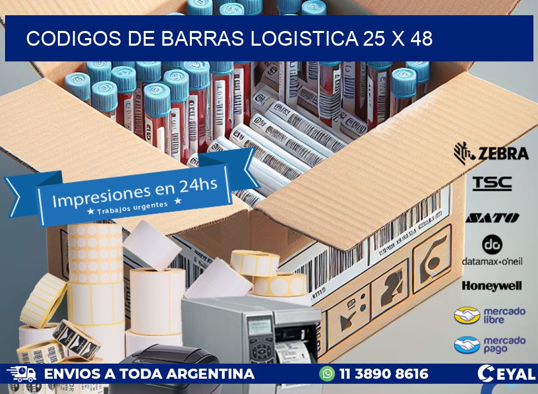 CODIGOS DE BARRAS LOGISTICA 25 x 48