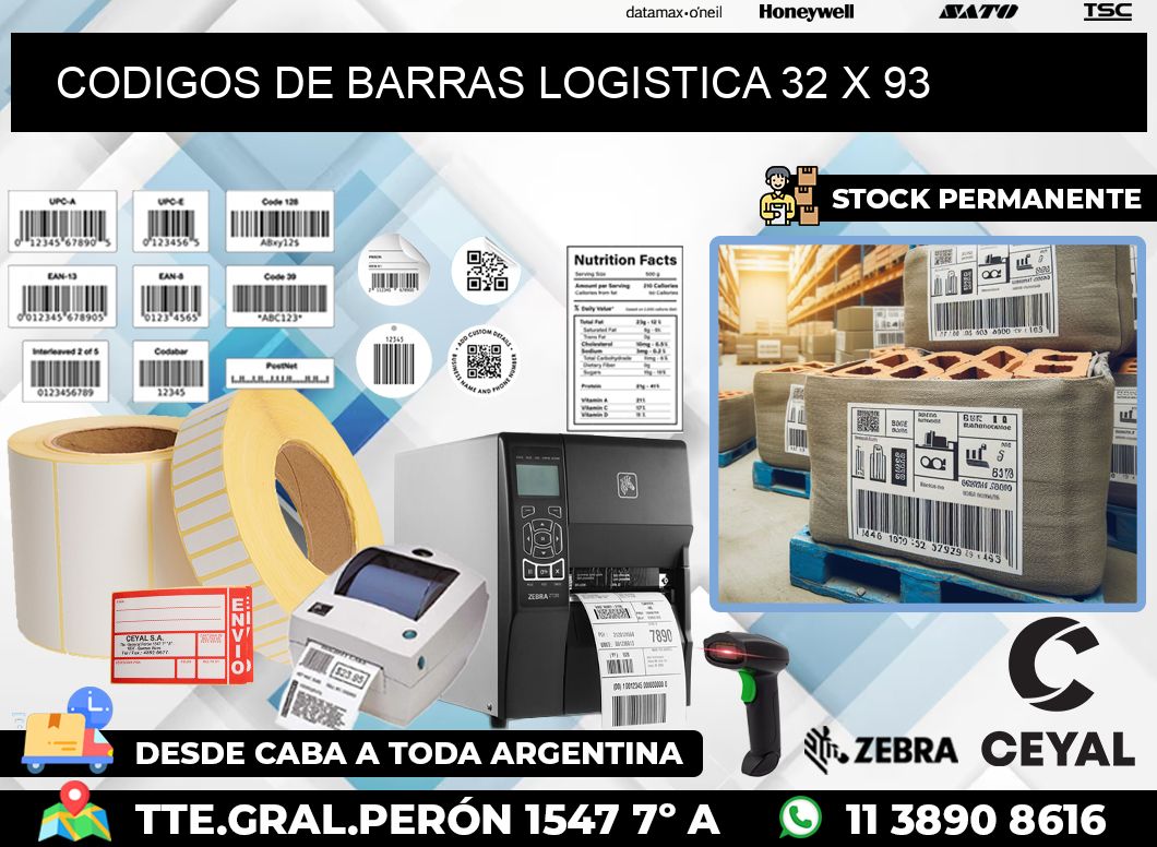 CODIGOS DE BARRAS LOGISTICA 32 x 93