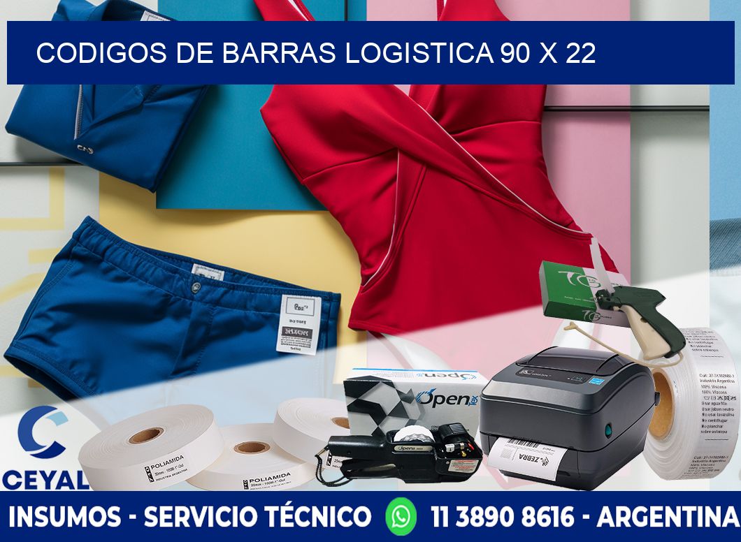 CODIGOS DE BARRAS LOGISTICA 90 x 22