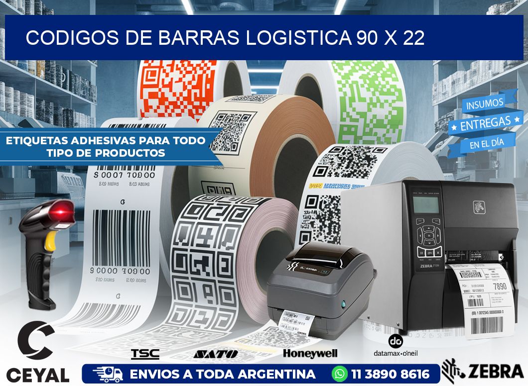 CODIGOS DE BARRAS LOGISTICA 90 x 22