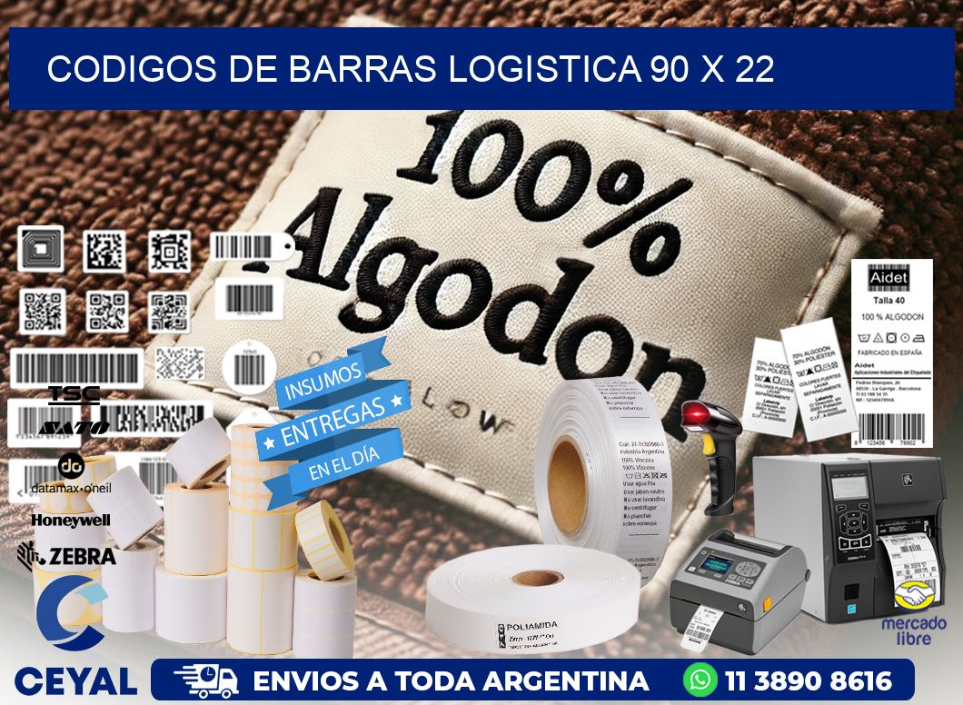 CODIGOS DE BARRAS LOGISTICA 90 x 22