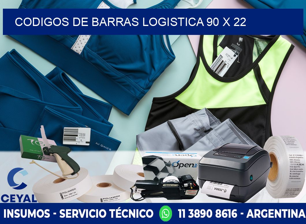 CODIGOS DE BARRAS LOGISTICA 90 x 22