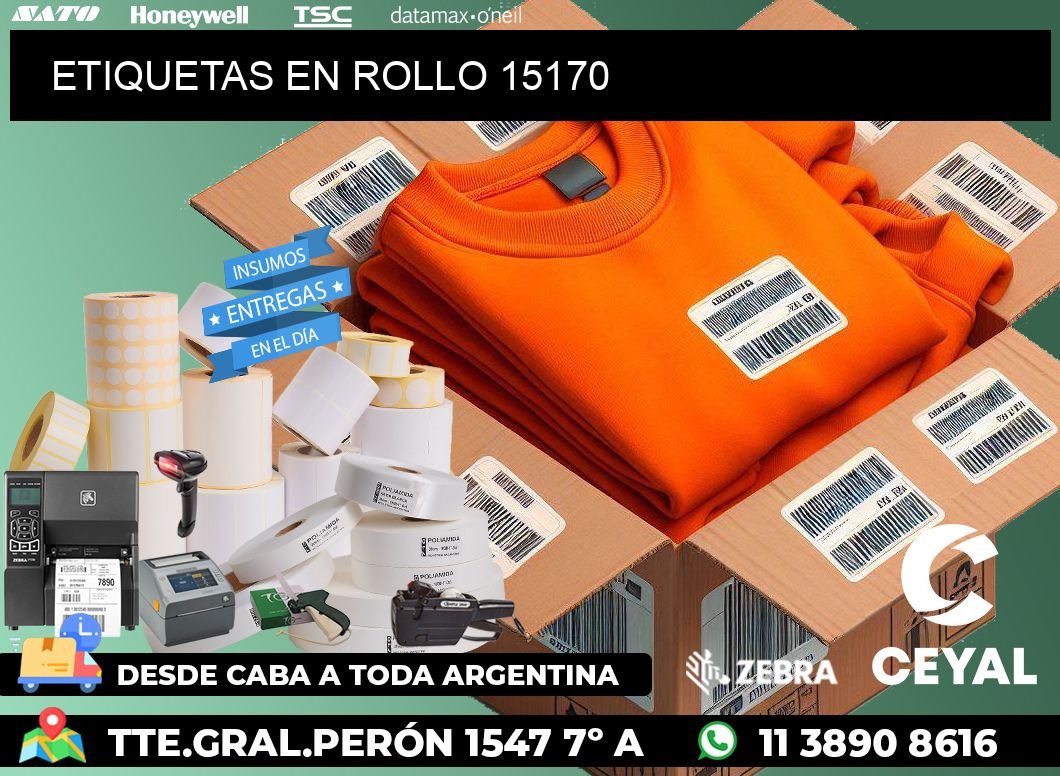 ETIQUETAS EN ROLLO 15170