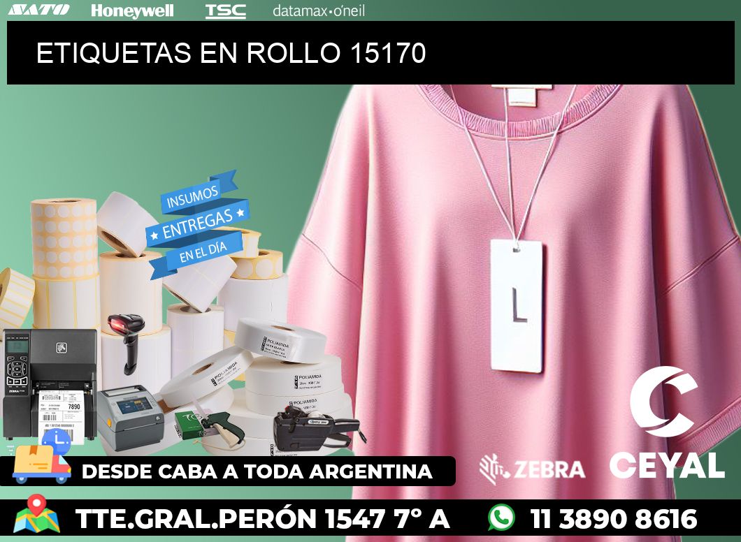 ETIQUETAS EN ROLLO 15170