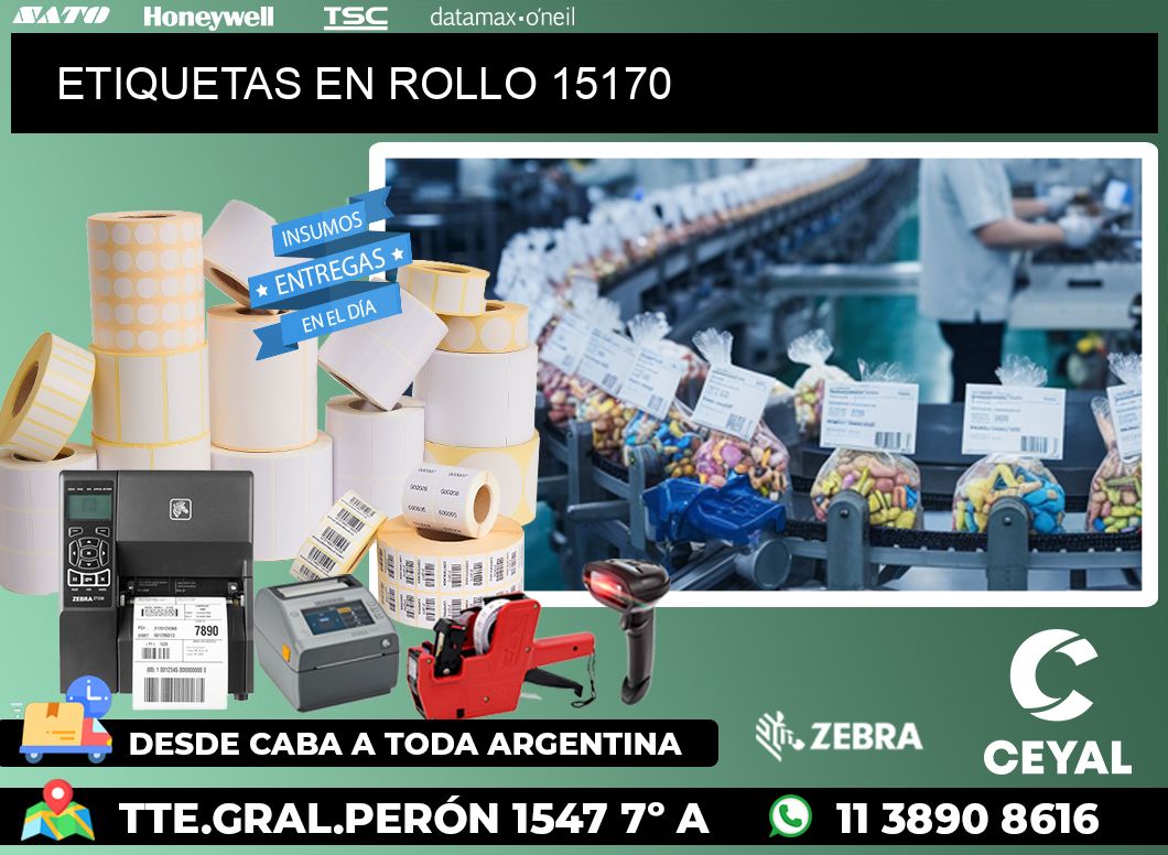ETIQUETAS EN ROLLO 15170