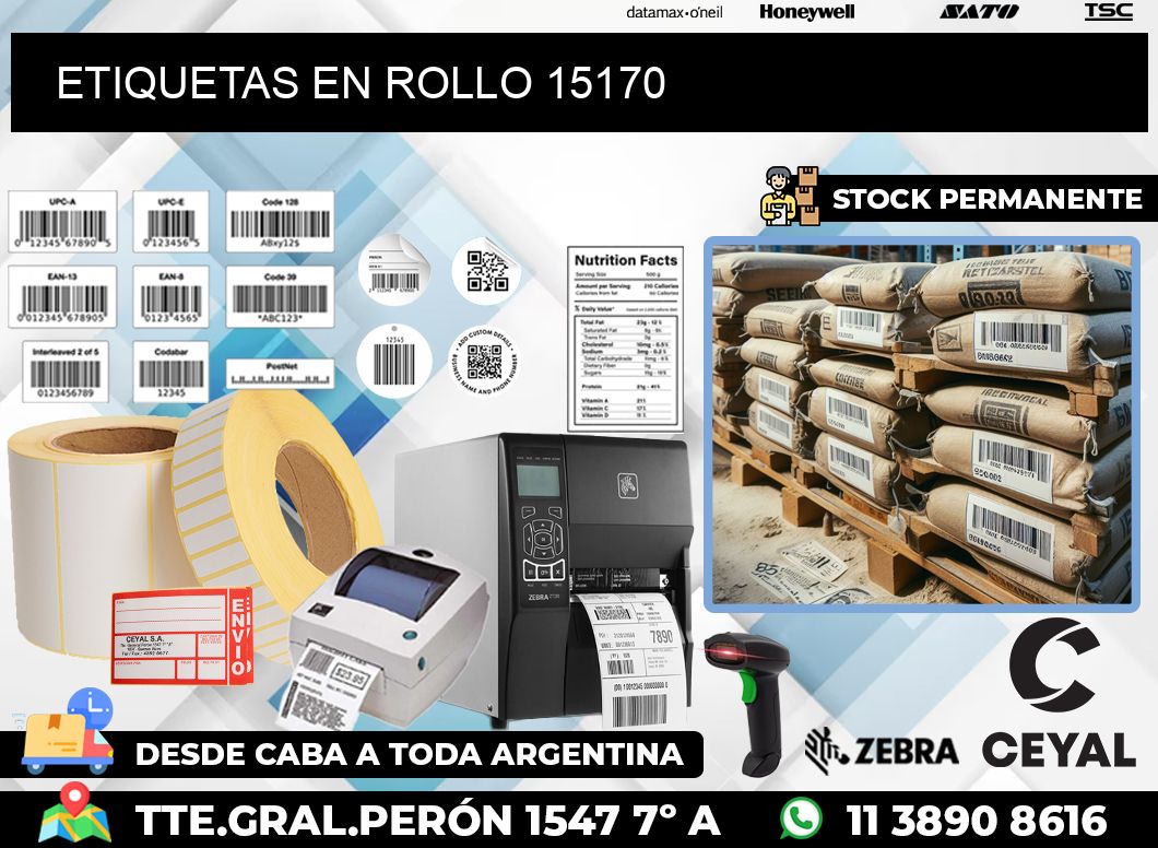 ETIQUETAS EN ROLLO 15170