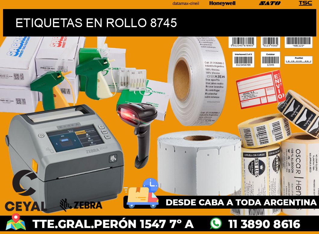 ETIQUETAS EN ROLLO 8745