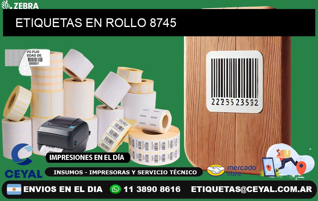 ETIQUETAS EN ROLLO 8745