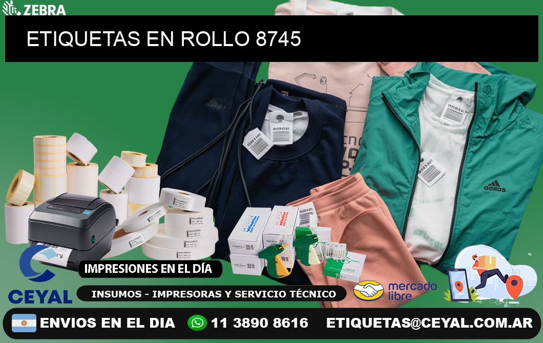 ETIQUETAS EN ROLLO 8745