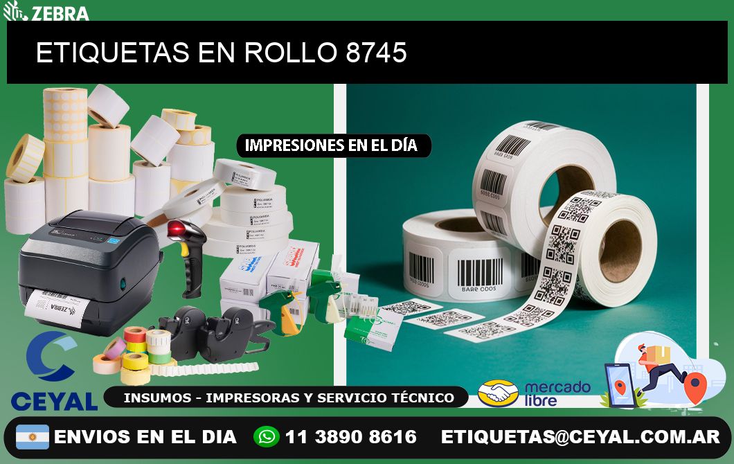 ETIQUETAS EN ROLLO 8745