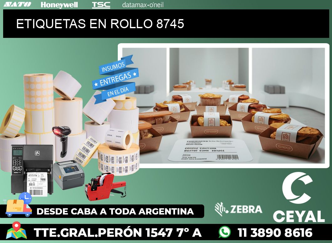 ETIQUETAS EN ROLLO 8745