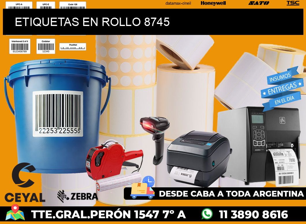 ETIQUETAS EN ROLLO 8745